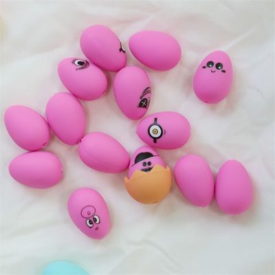 Silikon Dişleme Boncukları Yumuşak Güvenli Dayanıklı Paskalya Silikon Yumurta Boncukları Kalem Yapımı için Delikli