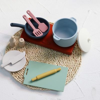 Fabrika Yeni gelen Taklit Oyun Set Mutfak Oyuncakları Montessori Eğitim Silika Gel Mutfak Silikon Oyuncak