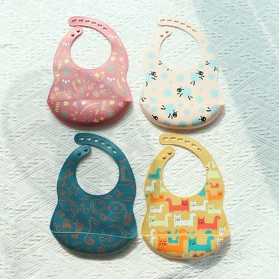 Bebek Giysilerinizi Koruyun Silikon Bebek Bib leke Dayanıklı Hayvan Baskı Şablonu Silikon Bib