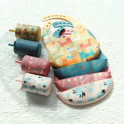 Basılı Özellik İçme Silikon Sippy Cup Çöple