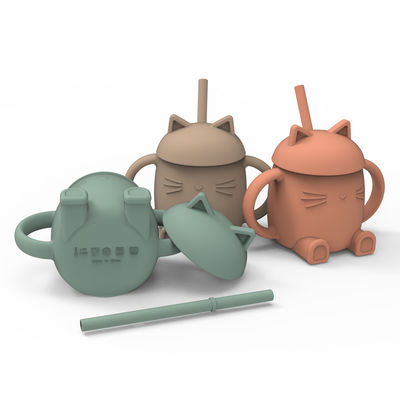 Gıda Kaliteli Silikon Saman Sippy Cup 200ml Kapasite