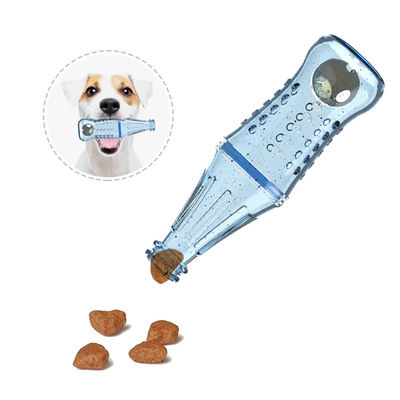 Özel yüksek kaliteli bpa ücretsiz gıda sınıfı silikon evcil hayvan köpek eğitim şişe oyuncakları yavaş besleyici atıştırmalık yalama silikon gıda şişe oyuncağı