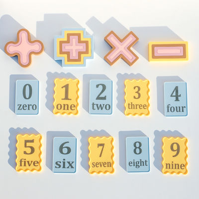 Özel OEM ODM bebekler için özel silikon oyuncaklar basılı lazer numarası küçük tahta 10pcs çocuk eğitim oyuncak seti paketi