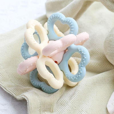 PAISEN BSCI Rattle Baby Teether Ball Toy BPA Serbest Silikon Yumuşak Top 6 aylık bebekler için kolay tutulabilir