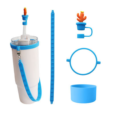 30oz 40oz Tumbler ile El Anti-Cratch Silikon Kupası Koltuğu ve Anti-Slip Su Şişesi El Talimi Kemeri