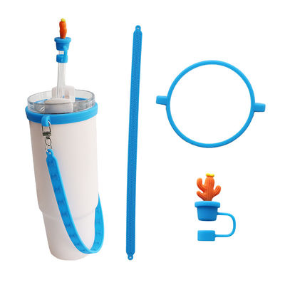 30oz 40oz Tumbler ile El Anti-Cratch Silikon Kupası Koltuğu ve Anti-Slip Su Şişesi El Talimi Kemeri