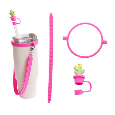 30oz 40oz Tumbler ile El Anti-Cratch Silikon Kupası Koltuğu ve Anti-Slip Su Şişesi El Talimi Kemeri