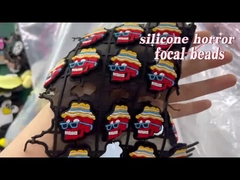DIY kalem anahtarlıklar için özel cadılar bayramı kafatası kabaklar Silikon Odak Boncuk