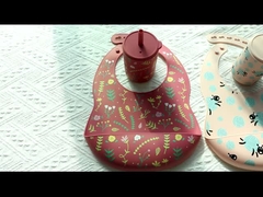 Bebek Eğitimi için samanlı silikon içme bardağı BPA ücretsiz besin kalitesi silikon basılı Sippy bardağı